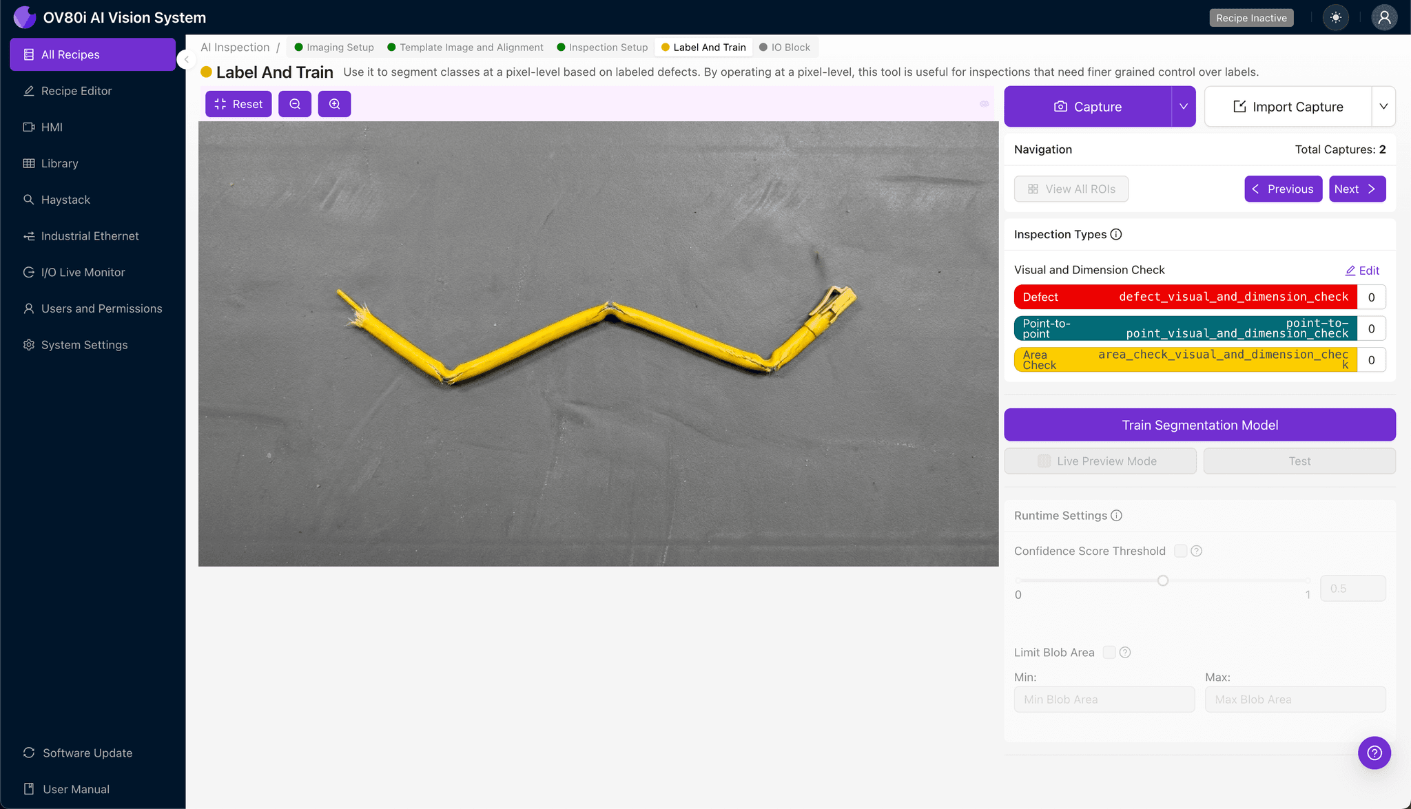 Pass/fail rule configuration for automated fiber pigtail quality gating