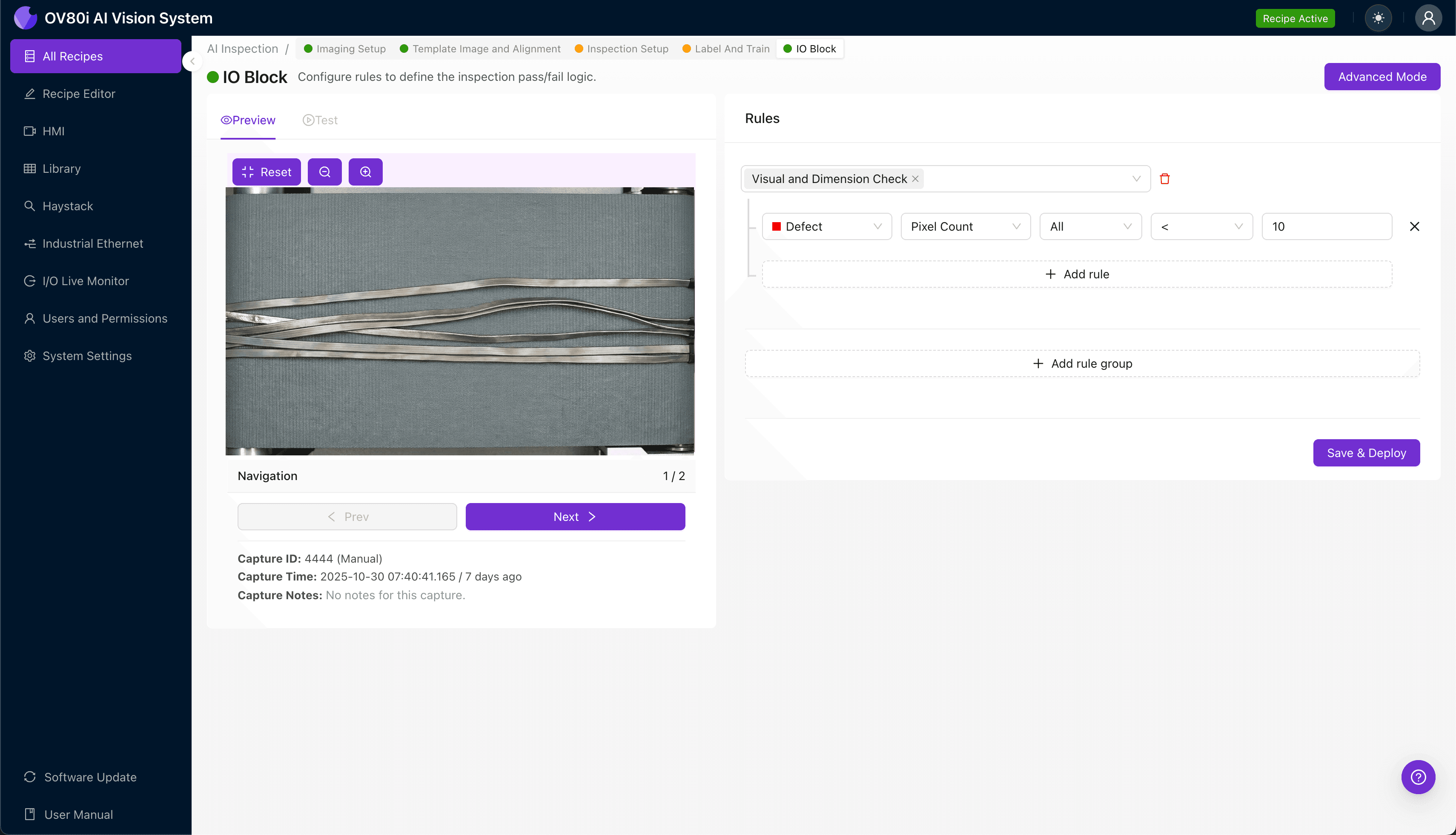 AI-powered visual inspection system analyzing high-speed link assembly for thermal-induced skew defects