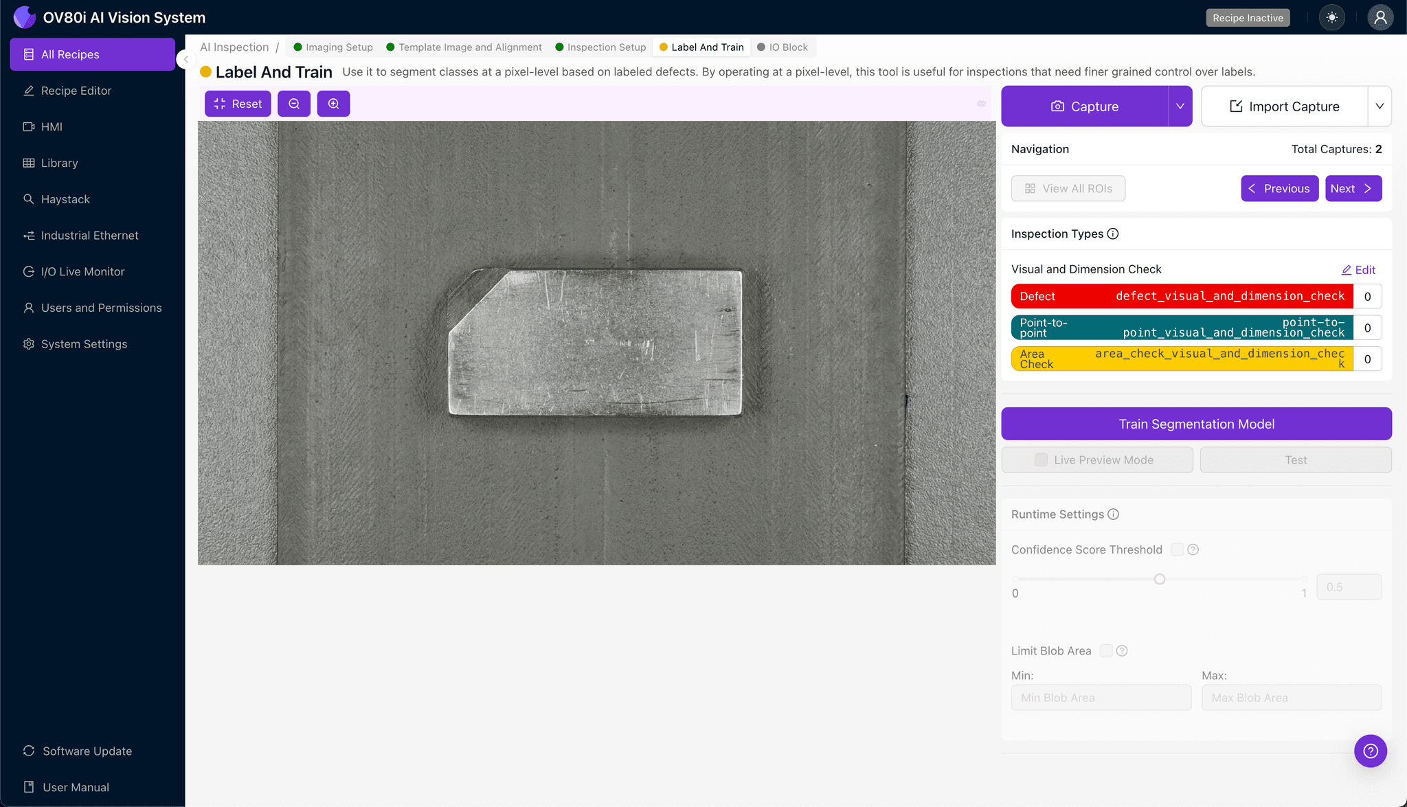 Pass/fail rule configuration for keying feature inspection
