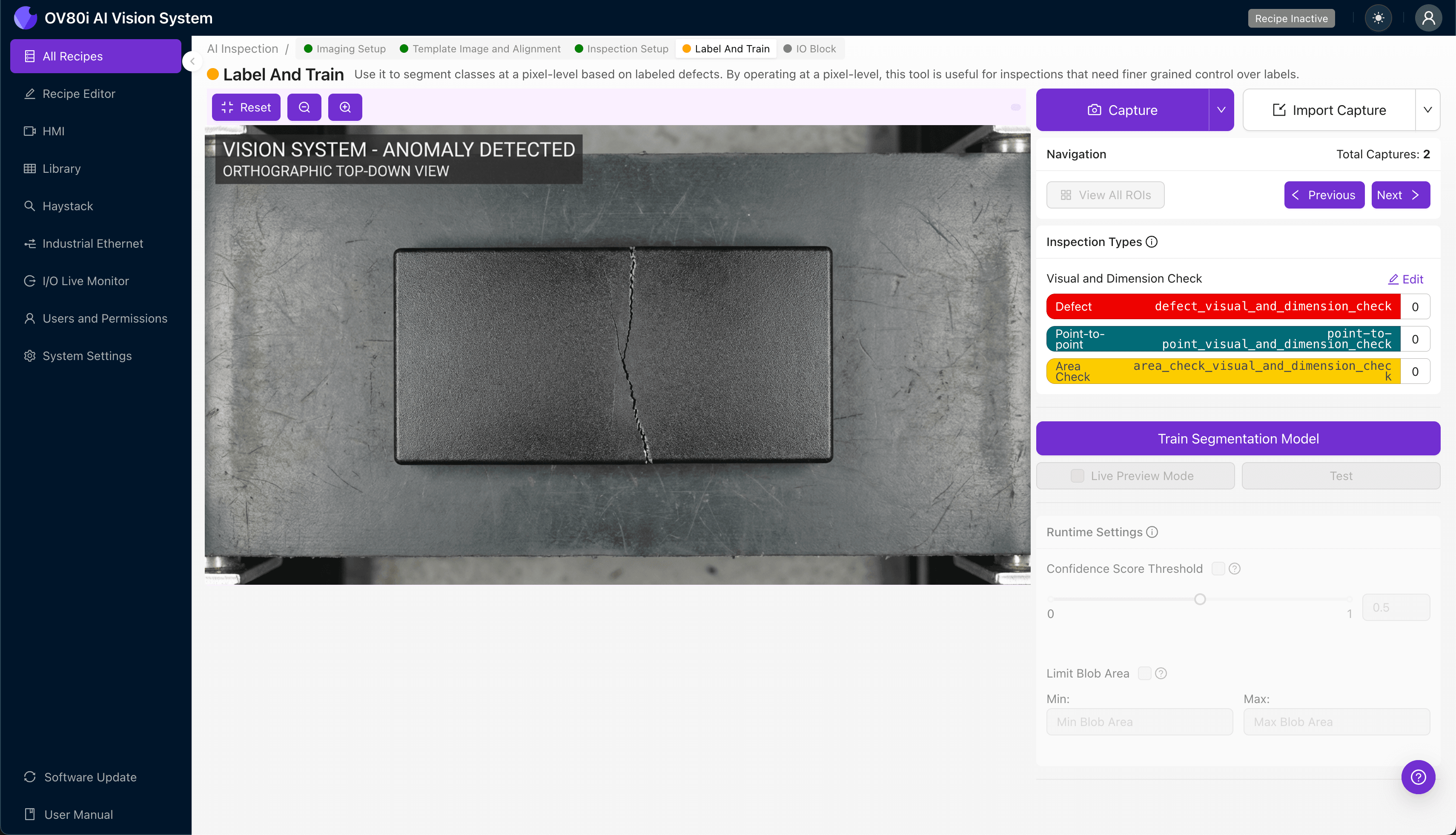 Rule configuration for automated pass/fail decisions on LCP housing inspection