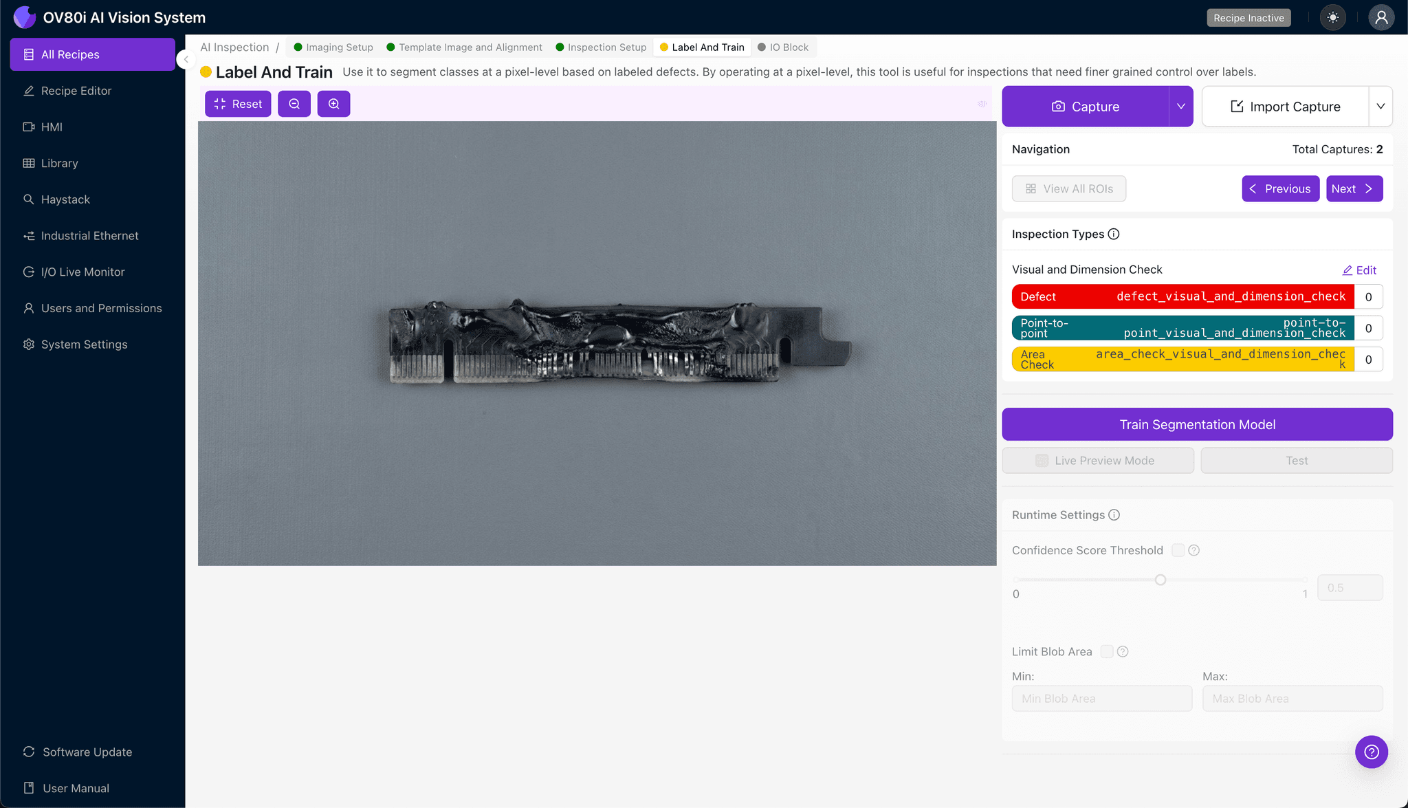 Pass/fail rule configuration for melted plastic detection in PCIe connectors