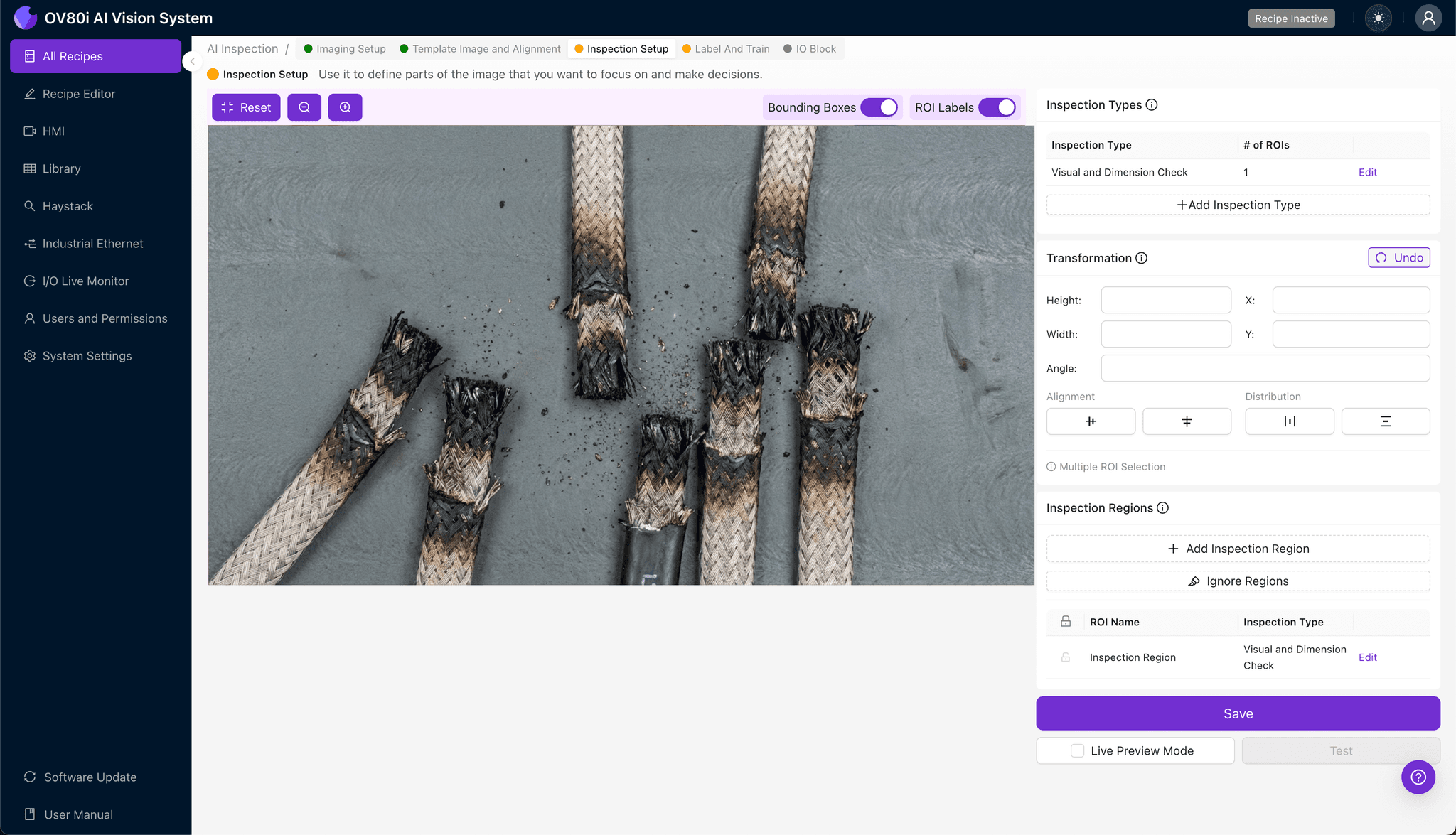 Data labeling interface for training carbonization detection model