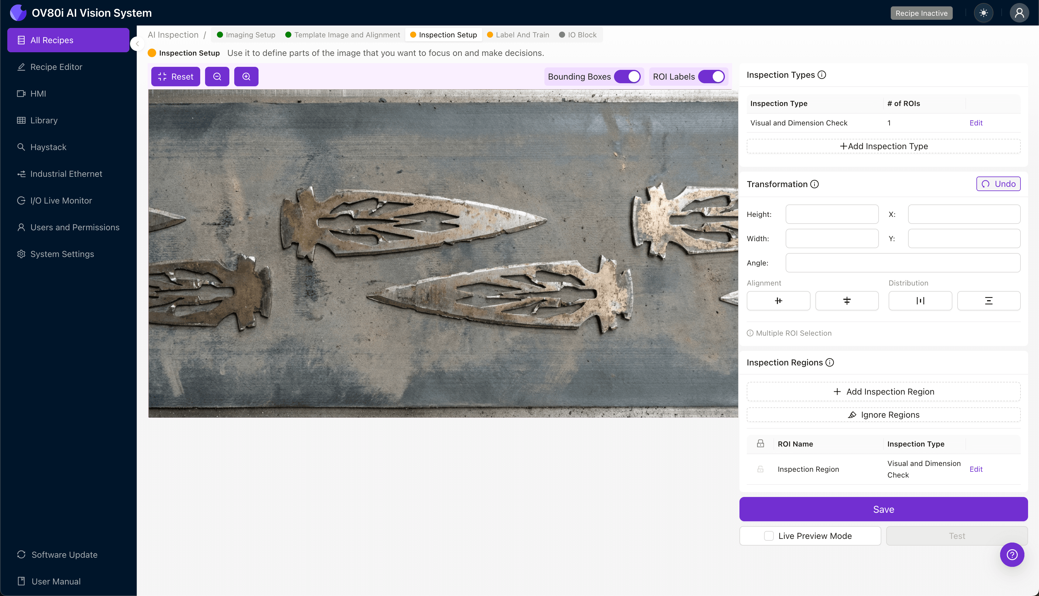Labeling good and defective stamped ground blades for AI training