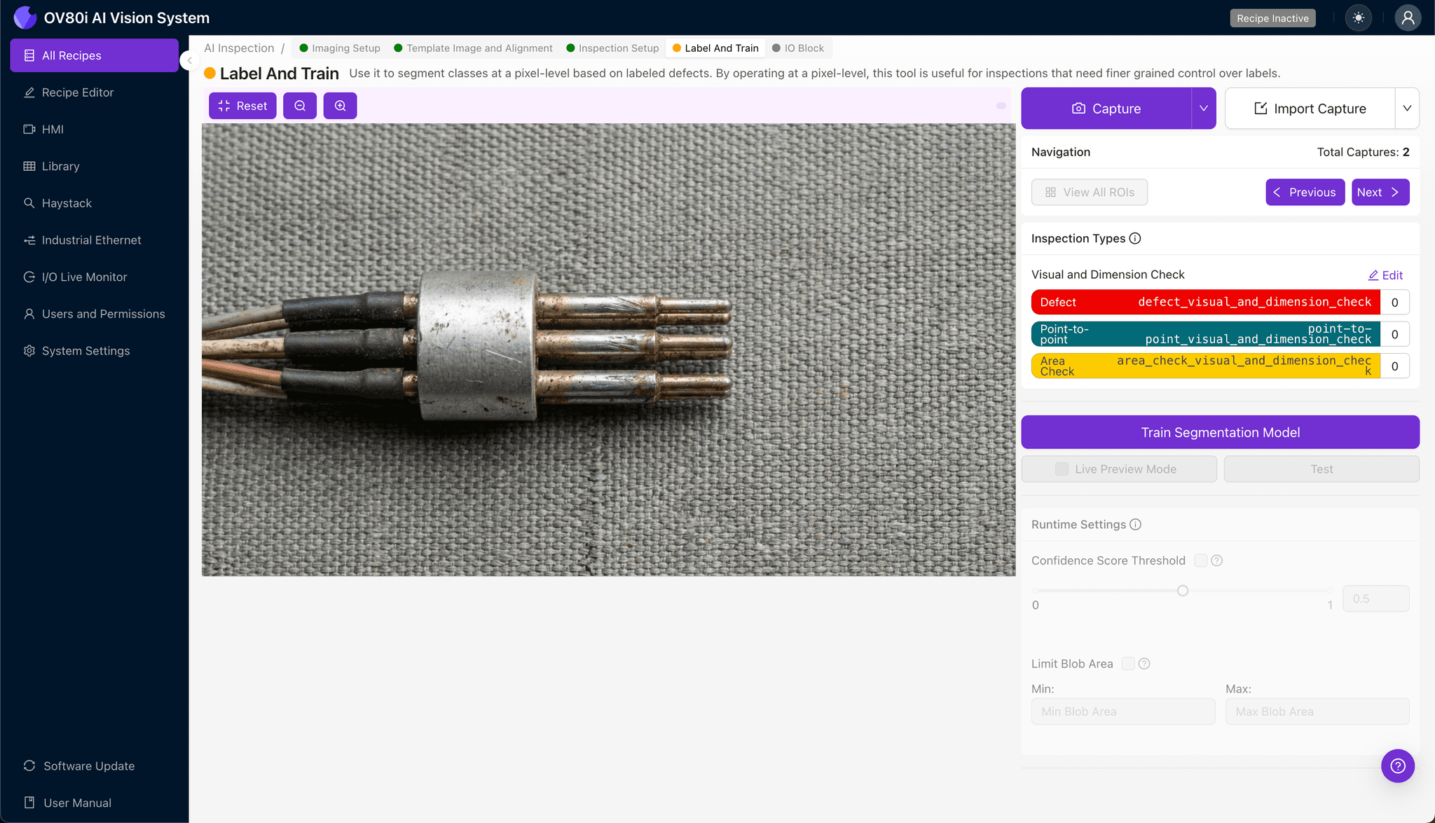 Creating pass/fail rules for TDR probe inspection