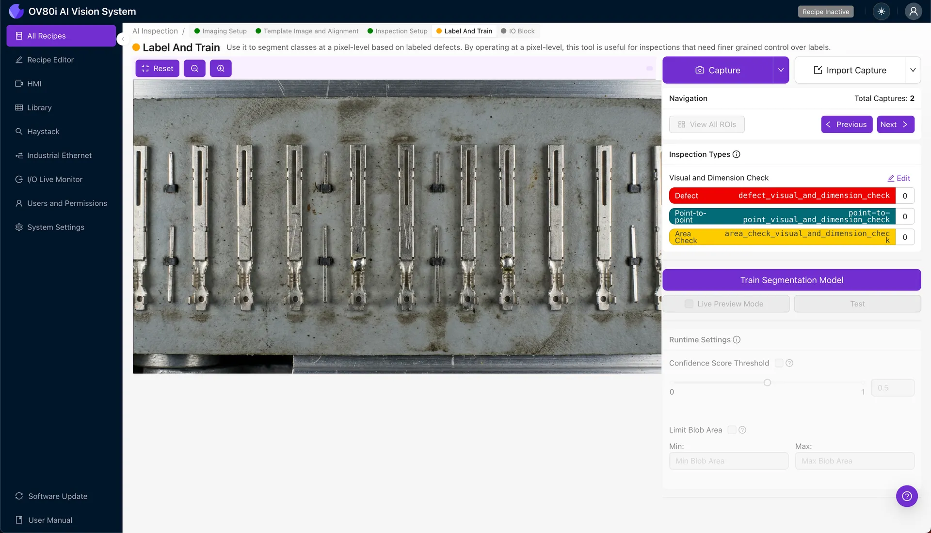 Etiquetando muestras buenas y malas de pines de terminal