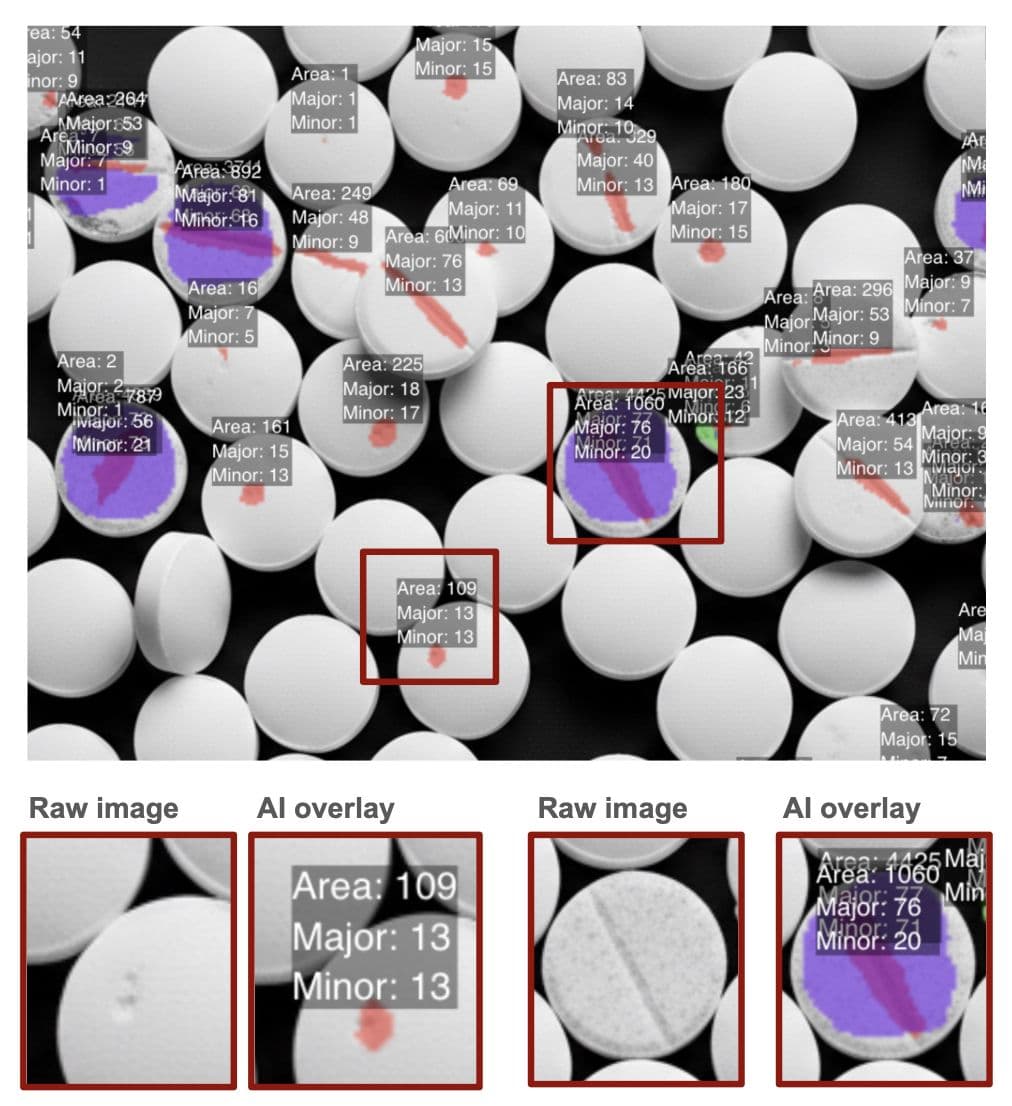 Detección de Astillado en Tabletas Farmacéuticas Detección de Astillado en Tabletas Farmacéuticas - imagen del caso de estudio de Farmacéutico