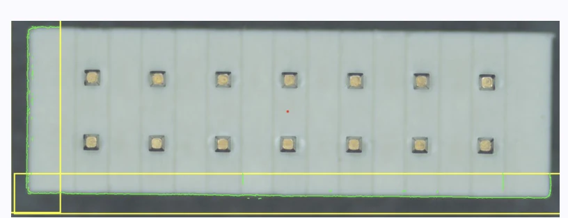 Connector with the alignment regions drawn against the left and bottom edges