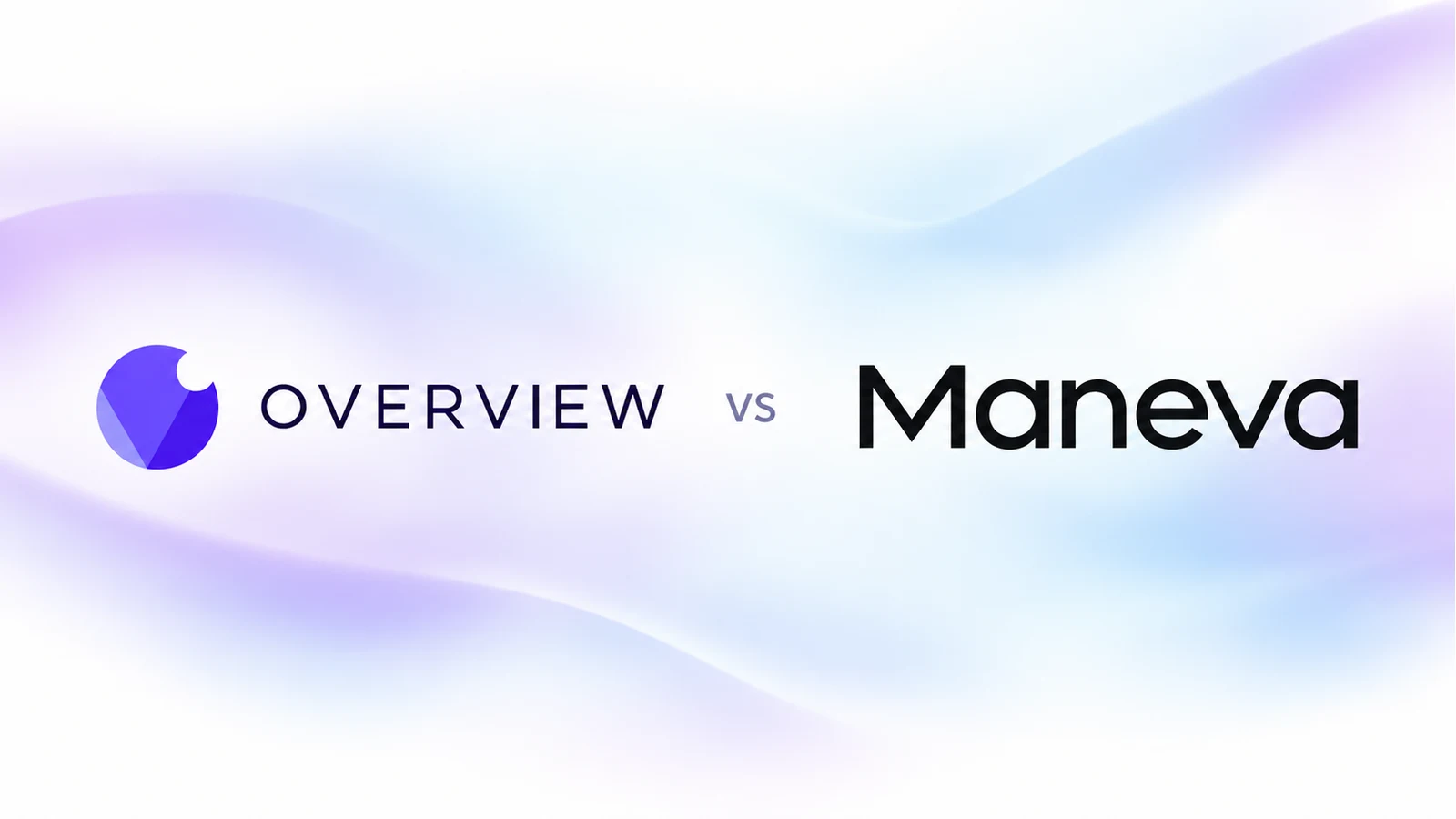Overview and Maneva logos on a soft lavender and blue mesh gradient