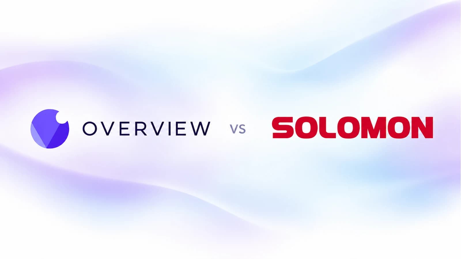 Overview and SOLOMON SolVision logos on a soft lavender and blue mesh gradient