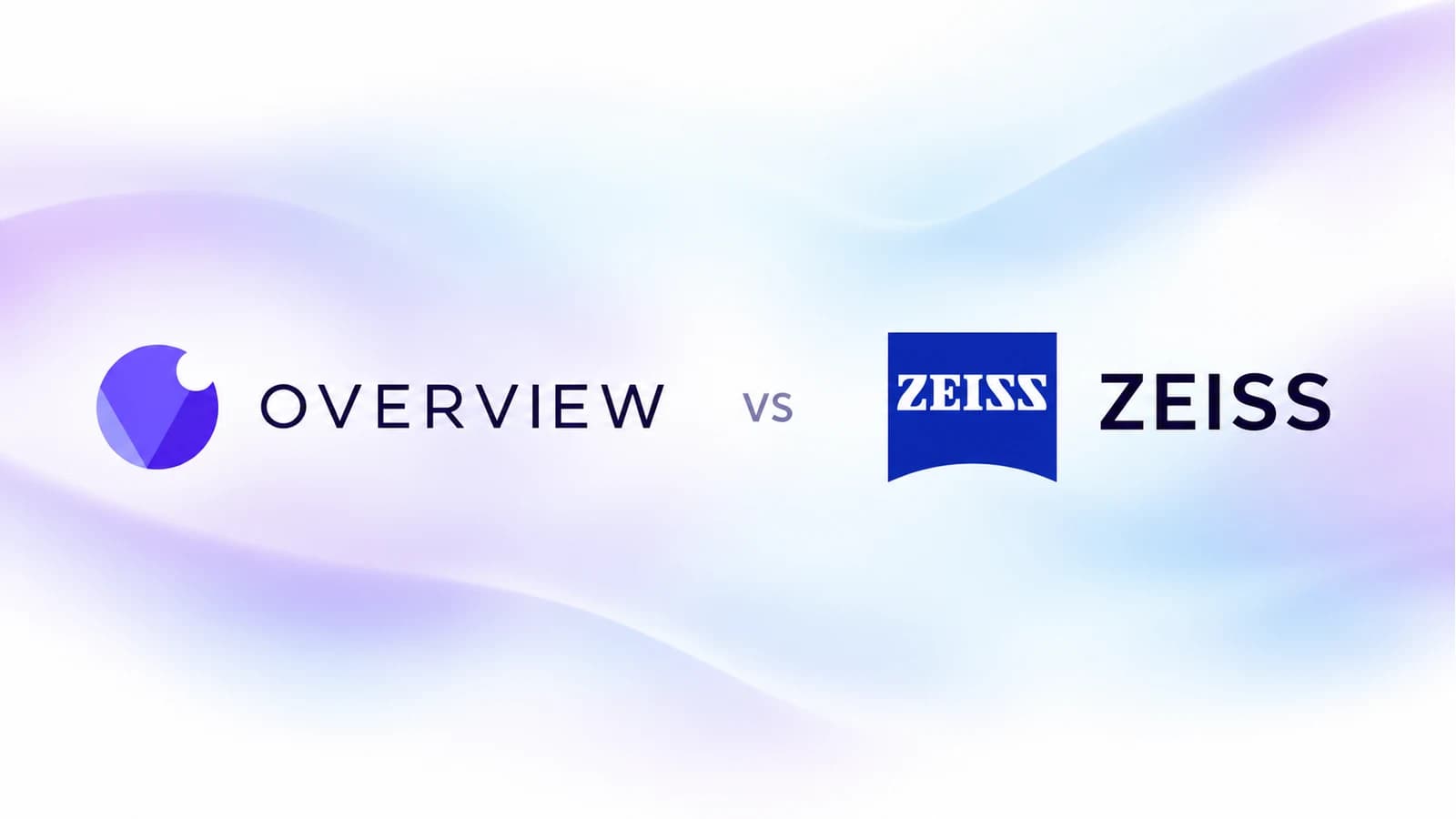 Overview and ZEISS Industrial Quality Solutions logos on a soft lavender and blue mesh gradient