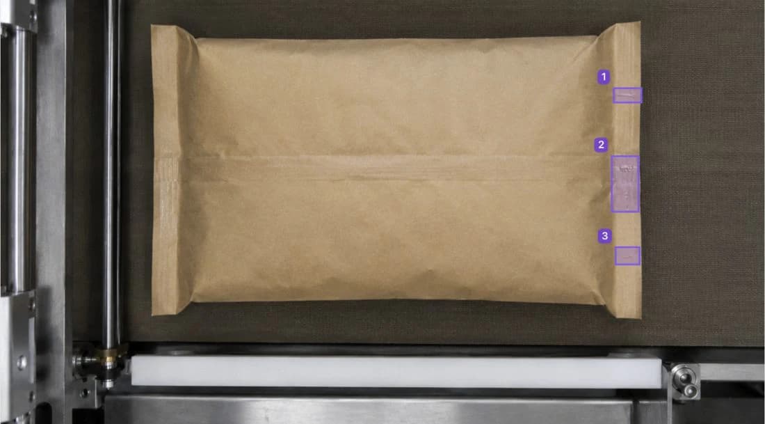 Open-seal detections localized on the cross seal of a paper package