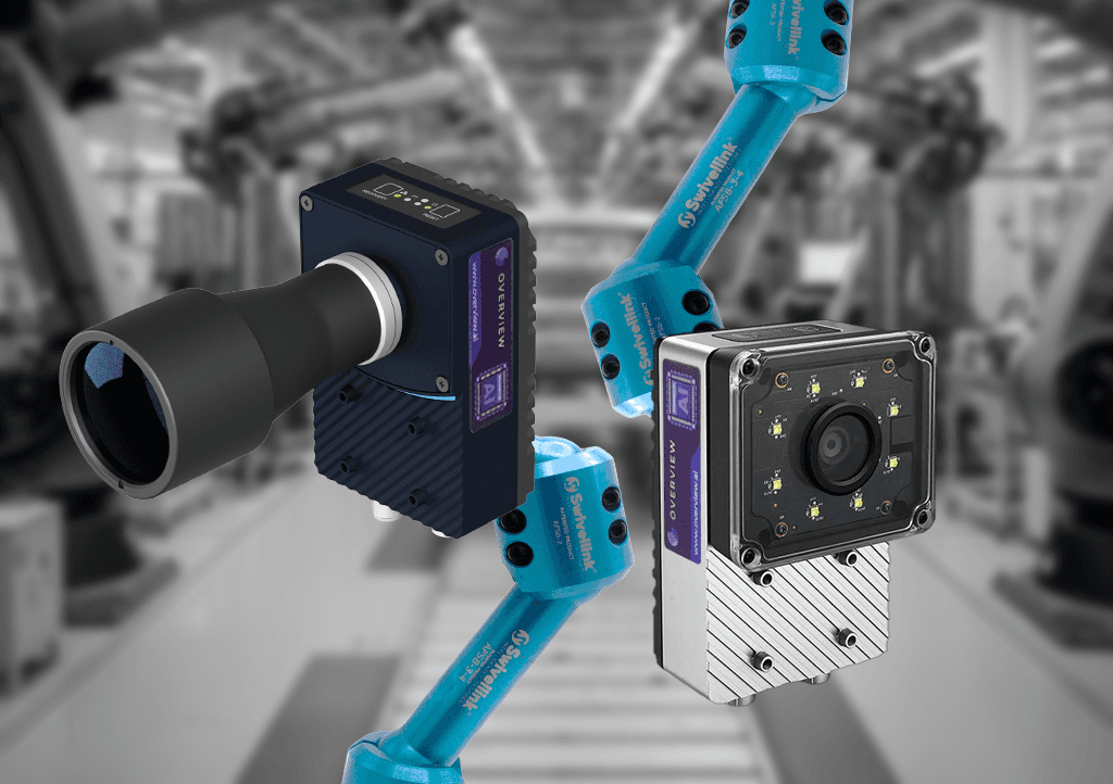 High-resolution camera inspecting PCB solder joints with AI