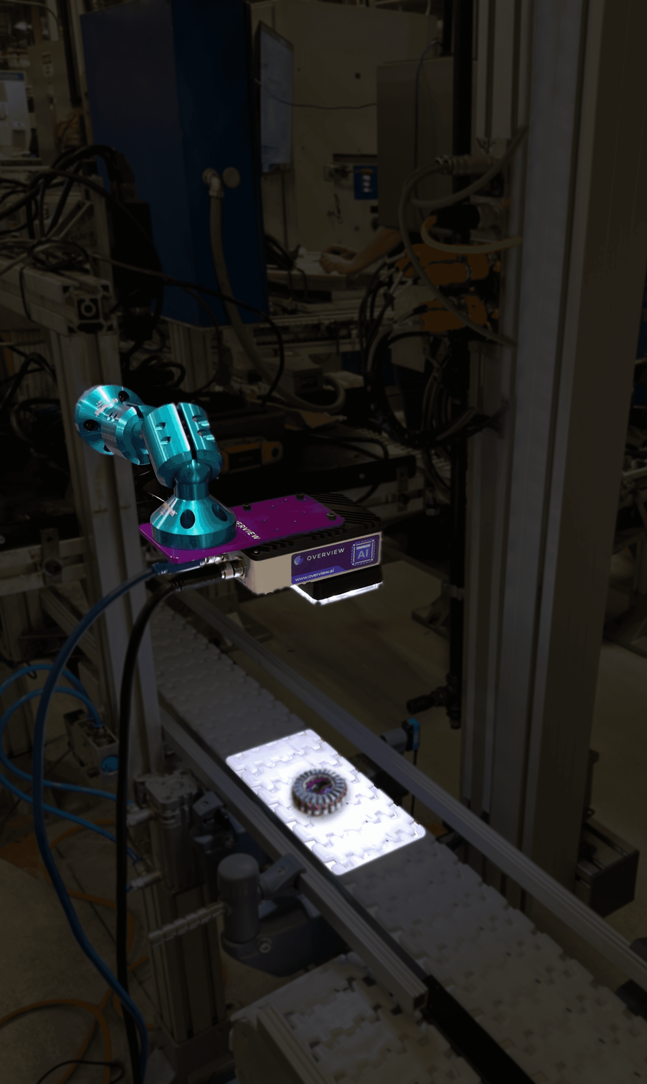 Robotic arm with integrated AI vision for assembly verification