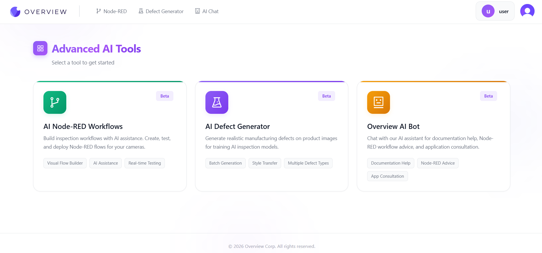 Overview Advanced AI Tools Dashboard